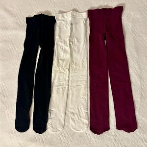 Kids Tights Set - Black, White, and Burgundy NWOT